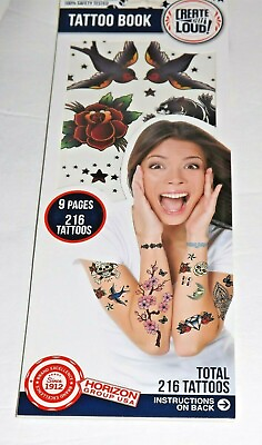 #ad Create Out Loud Temporary Tattoo Book Party Favor Stocking Stuffer 216 Tattoos $2.99