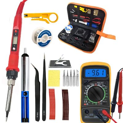 #ad Electric Soldering Iron Digital 80W 220V 110V Temperature Welding Iron Tool Kit $23.74