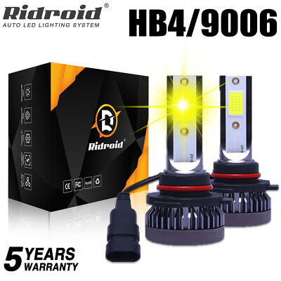 #ad 2PCS 9006 HB4 Yellow LED Headlight Fog Light Bulbs Conversion Kit 26000LM 3000K $10.99