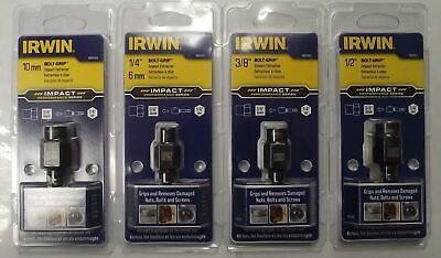 #ad Irwin 1859103 4pc Bolt Grip Bolt Extractor 3 8quot; Drive Alloy Steel 1 4quot; Hex USA $30.00