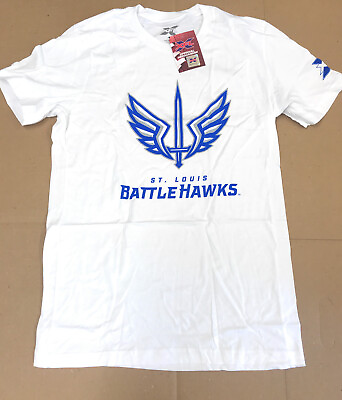 #ad XFL Men#x27;s St. Louis Battlehawks Logo Tee Shirt T Shirt White Size XL $13.96