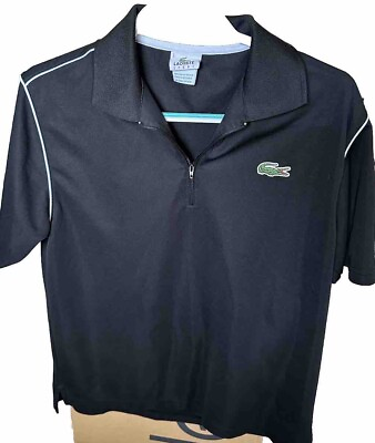 #ad Mens 5 Lacoste Sport black 1 4 zip tennis golf polo shirt Top Work Sport *Snags* $23.00