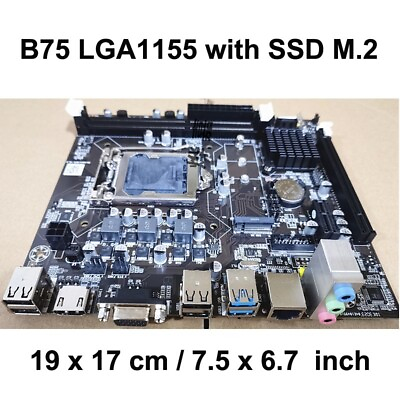 #ad #ad Motherboard Intel B75 LGA1155 DDR3 HDMI SSD M.2 for Core i3 i5 i7 CPU MicroATX $41.39