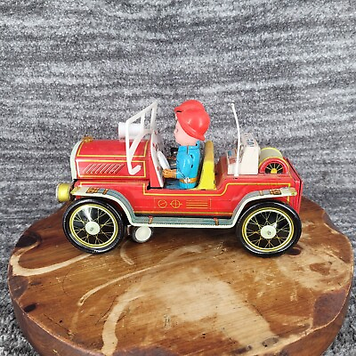 #ad China ME 699 Historic Fire Department CHIEF CAR Tin Toy $19.99
