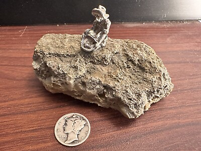 #ad Gold amp; Silver ore From Black Hawk CO With Pewter Gold Miner Gold pan Prospect $30.00