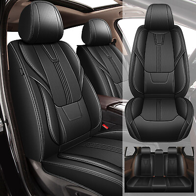 #ad Luxury 5 Sits Car Seat Covers For Honda Civic 2020 2024 Faux Leather Pad Cushion $122.39