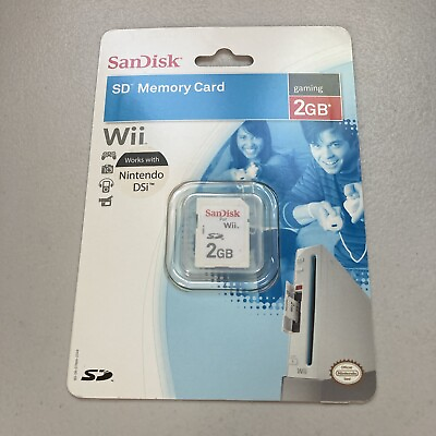 #ad SEALED 2GB SD Gaming Memory Card 2GB For Nintendo Wii SanDisk FACTORY SEALED $18.99
