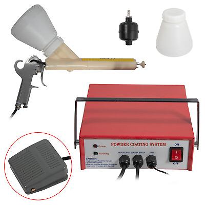 #ad Red Powder Coating System Electrostatic Spray Paint Gun Set 1 4 inch NPT Thread $124.69