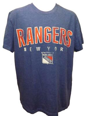 #ad New York Rangers Hockey Mens Size L Large Blue G III Shirt $11.08