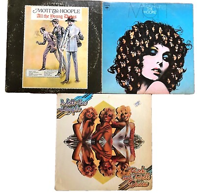 #ad Lot 2 Mott The Hoople Vinly Lps The Hoople All the young Dudes Rock n Roll Queen $24.99