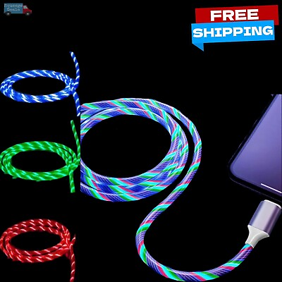 Light Up Phone Charger LED Fast Charging USB Cable Cord For iPhone Type C Micro $5.99