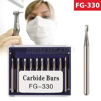 #ad FG330 Carbide Burs Friction Grip Dental Burs FG 1.6mm for High Speed Handpiece $27.90