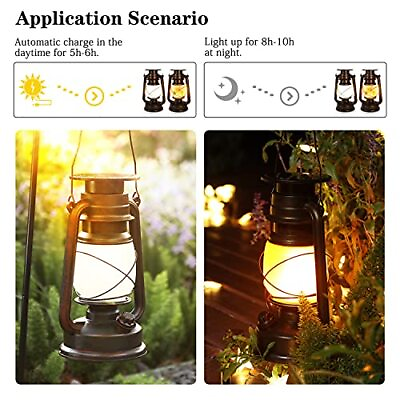 #ad #ad Solar Lantern Outdoor Vintage Hanging Lantern with Realistic Solar Power $49.61