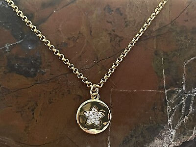 #ad New Sparkling Star Crystal Charm On 14 Karat Gold Plated Chain Necklace $9.75