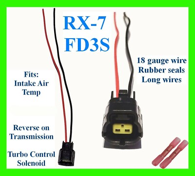 #ad fits RX 7 FD3S Pigtail Connector Intake Temp Sensor Turbo Harness Wiring Plug $13.99