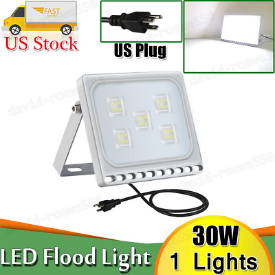 #ad 30W 3000LM LED Flood Light Cool White Outdoor Spotlight Garden Lamp W US Plug $11.99
