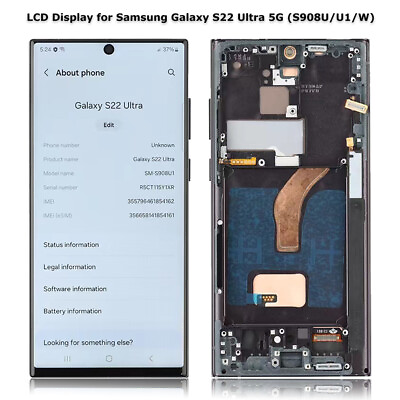 #ad Small LCD Touch Screen Display Digitizer For Samsung Galaxy S22 Ultra S908U U1 W $96.17