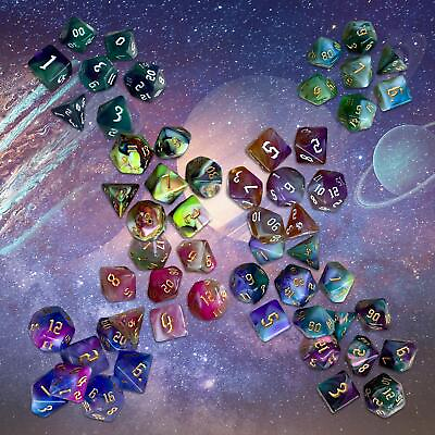 #ad of 7 Acrylic Polyhedral Fantasy for DND RPG Table Adults $7.47