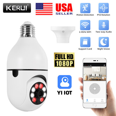 360° 1080P IP E27 Light Bulb Camera Wi Fi IR Night Smart Home Wireless Security $12.99