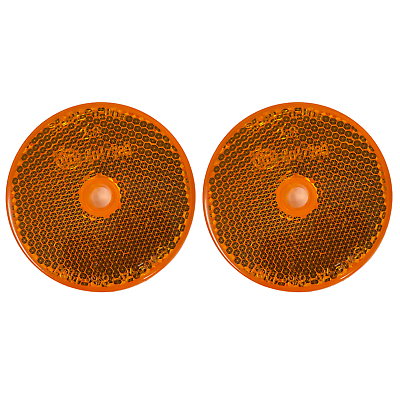 #ad 2x Amber Red Class A 2quot; Round Reflector Center Mounting Hole Trailers Mail Box $18.95