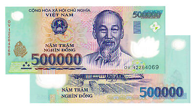 #ad 1000000 VIETNAM DONG 2x 500000 BANK NOTE MILLION VIETNAMESE UNCIRCULATED $73.91
