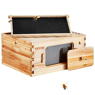 #ad #ad VEVOR Bee Hive Langstroth Deep Beehive Kit 10 Frames Acrylic Bee Windows $58.99