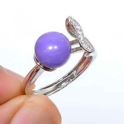 #ad Charoite Topaz 925 Sterling Silver Plated Ring Size Adjustable R115 $14.40