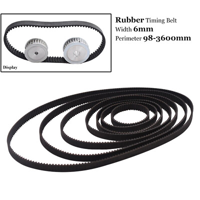 #ad 2GT 6mm Timing Synchronous Belt Rubber Circular Teeth For Engine 3D Printer $1.95