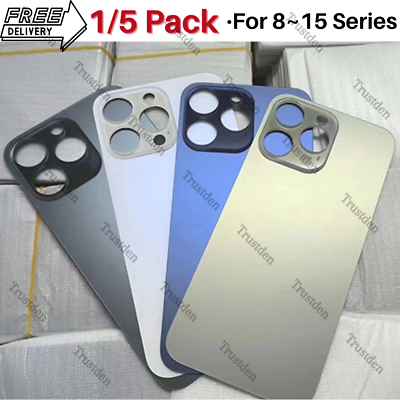 #ad Big Hole Back Glass Replacement For iPhone 15 14 13 12 11 XS XR 8 Rear Cover Lot $8.70