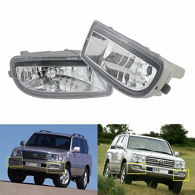 #ad 1 Pair Front Bumper Fog Light Lamps Lamp;R No Bulb Toyota Land Cruiser Amazon 98 07 GBP 42.99