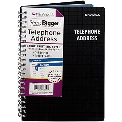 #ad PlanAhead See It Bigger Telephone Address Book; Large Print With Tabbed Pages; $14.09