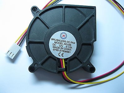 #ad 1 pcs Brushless DC Cooling Blower Fan 6015S 12V 60x60x15mm 3 Wire Sleeve Bearing $8.35