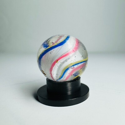 #ad 19 32 .58quot; Handmade Antique German Marble Banded Pink Solid Single Swirl Core $15.95