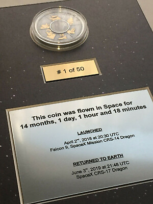 #ad SpaceX flown silver coin this coin spent 14 month in space Dragon Falcon ISS $1749.00