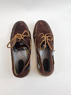 #ad Sperry Mens Top Sider 9174657 Brown Leather Round Toe Casual Boat Shoes Size 7M $11.25