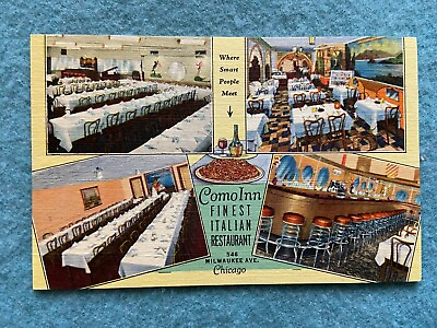#ad Como Inn Finest Italian Restaurant Milwaukee Ave Chicago Vintage Postcard $5.99