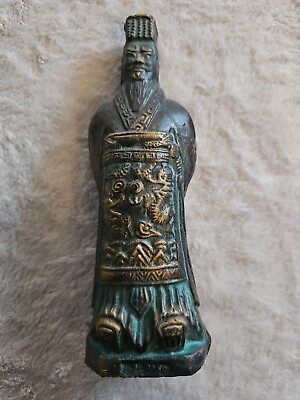 #ad 7quot; Antique Old Chinese Bronze Ware Dynasty Palace First Emperor of Qin Statue OF $120.00
