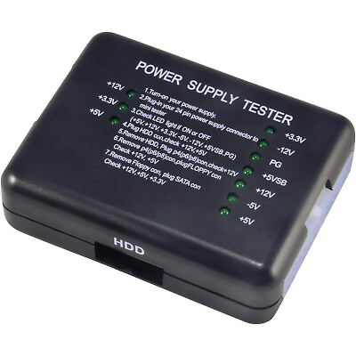 #ad 1PC ATX Power Tester 4 6 8 20 24 Pin Plug HDD Floppy Molex for Computer PSU $6.99