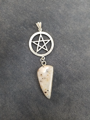 #ad Pentacle and Jasper sterling silver Pagan pendant $28.80