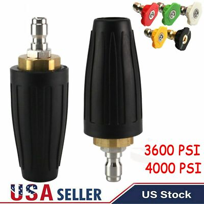 #ad US 4000PSI High Pressure Washer Turbo Nozzle Rotating Spray Tip 2.5 4 GPM 1 4quot; $16.08