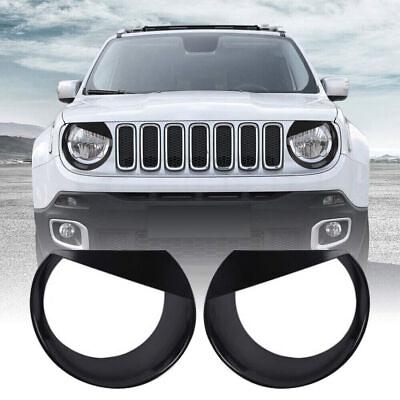 #ad Front Light Bezels Headlight Angry Eyes Style Trim Cover For Jeep Renegade 15 18 $28.98