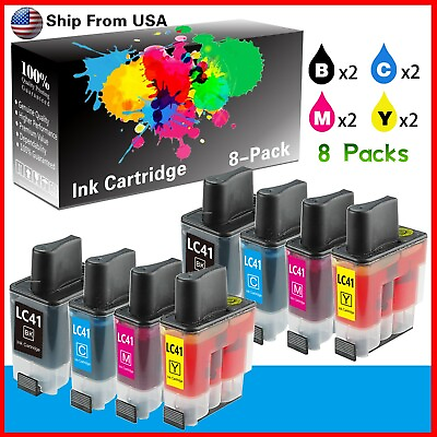 #ad 8PK Brother LC41 LC 41 Ink Cartridge for DCP 110C MFC 420CN DCP 120c $6.80