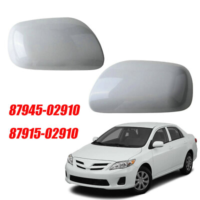 #ad 2Pcs Set For Toyota Corolla 2007 2013 LeftRight Side Door Wing Mirror Cover Cap $18.80