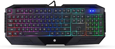 HP Wired Gaming Keyboard RGB Rainbow Backlit and Anti Ghosting Keys for PC $20.99