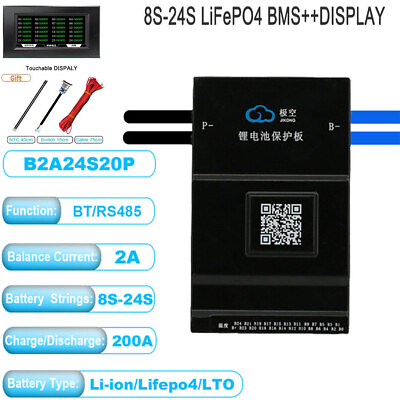 #ad JK Smart BMS 8S 24S 200A Li ion LiFePo4 Battery 2A Balance w Display Switch lot $227.90