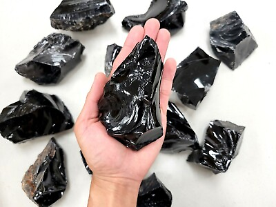 #ad Large Raw Black Obsidian Stones Rough Natural Crystals for Lapidary amp; Healing $13.50
