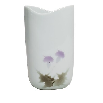 #ad Vintage Highbank Scotland Porcelain Floral Thistle Small Vase Purple Celtic $22.45