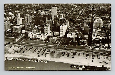 #ad Postcard Skyline of Memphis Tennessee TN Aerial View Vintage K13 $3.99