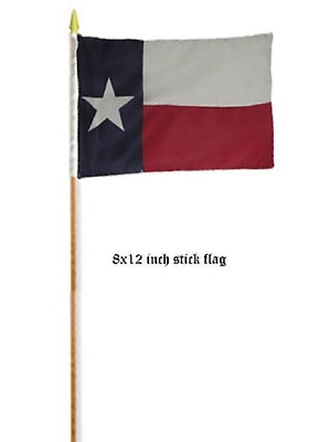 #ad 8x12 Texas State Stick Flag 8quot;x12quot; w wooden stick $9.88