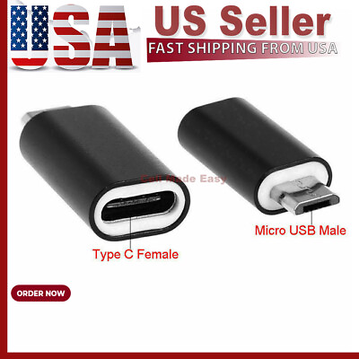 #ad LOT USB 3.1 Type C Female to Micro USB Male Adapter Converter Connector USB C $3.49